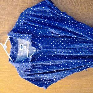 Old Navy Maternity Dress Navy Blue with White Polka Dots XXL